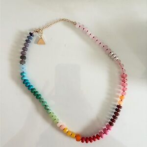 Anthropologie Rainbow Stone Beaded Necklace